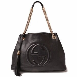 Gucci Soho Interlocking GG Chain Shoulder Bag Black